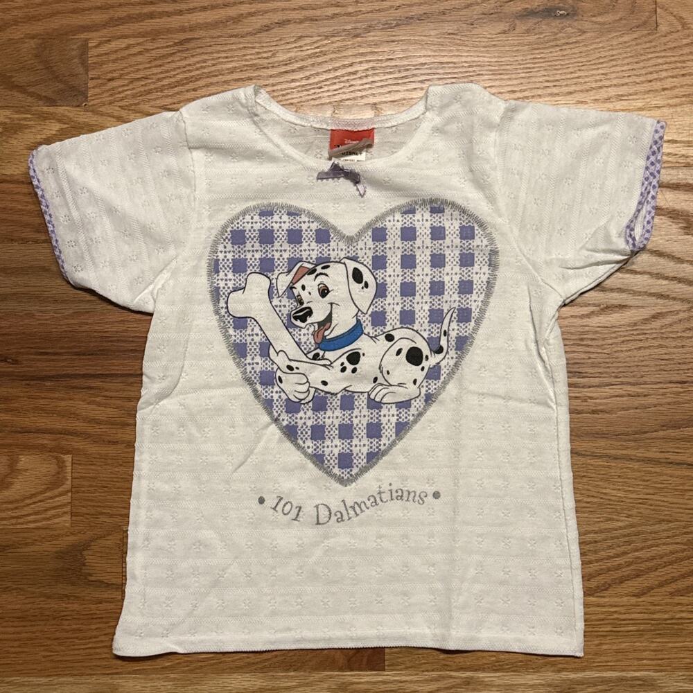 Vintage 90s Disney 101 Dalmations T-Shirt Kids Youth Girls Sz 7/8 Movie Cartoon